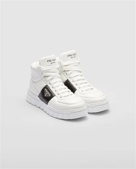 prada shiny top|prada white leather high top.